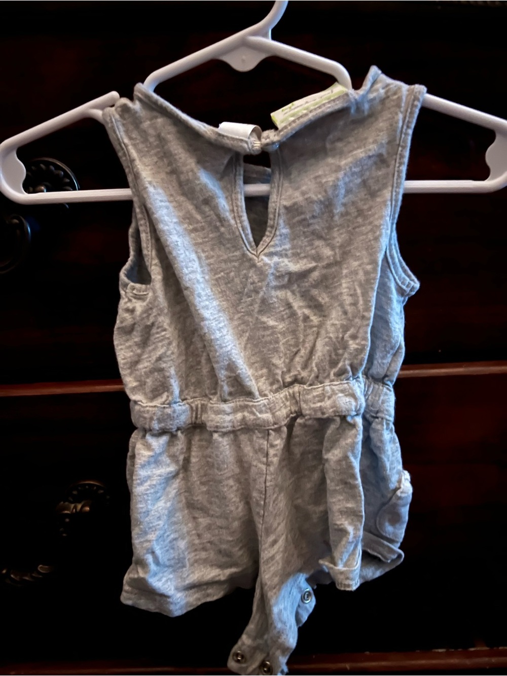 First Impressions Light Gray Sleeveless Romper